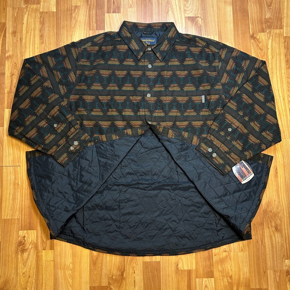 NEW Vintage Woolrich Mustang Southwest Blanket Jacket Mens 2XL Quilted Lined - Picture 2 of 14